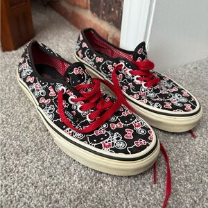 Vans Black and Red Hello Kitty Sneakers